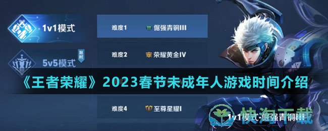 《王者荣耀》2023春节未成年人游戏时间介绍
