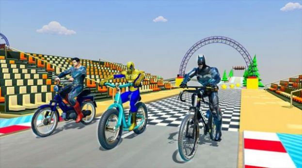 超级英雄空中自行车特技截图(2)
