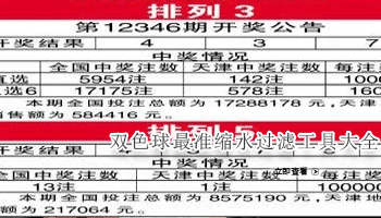 双色球最准缩水过滤工具大全