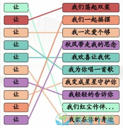 《汉字找茬王》让之歌连出全部让的歌通关攻略